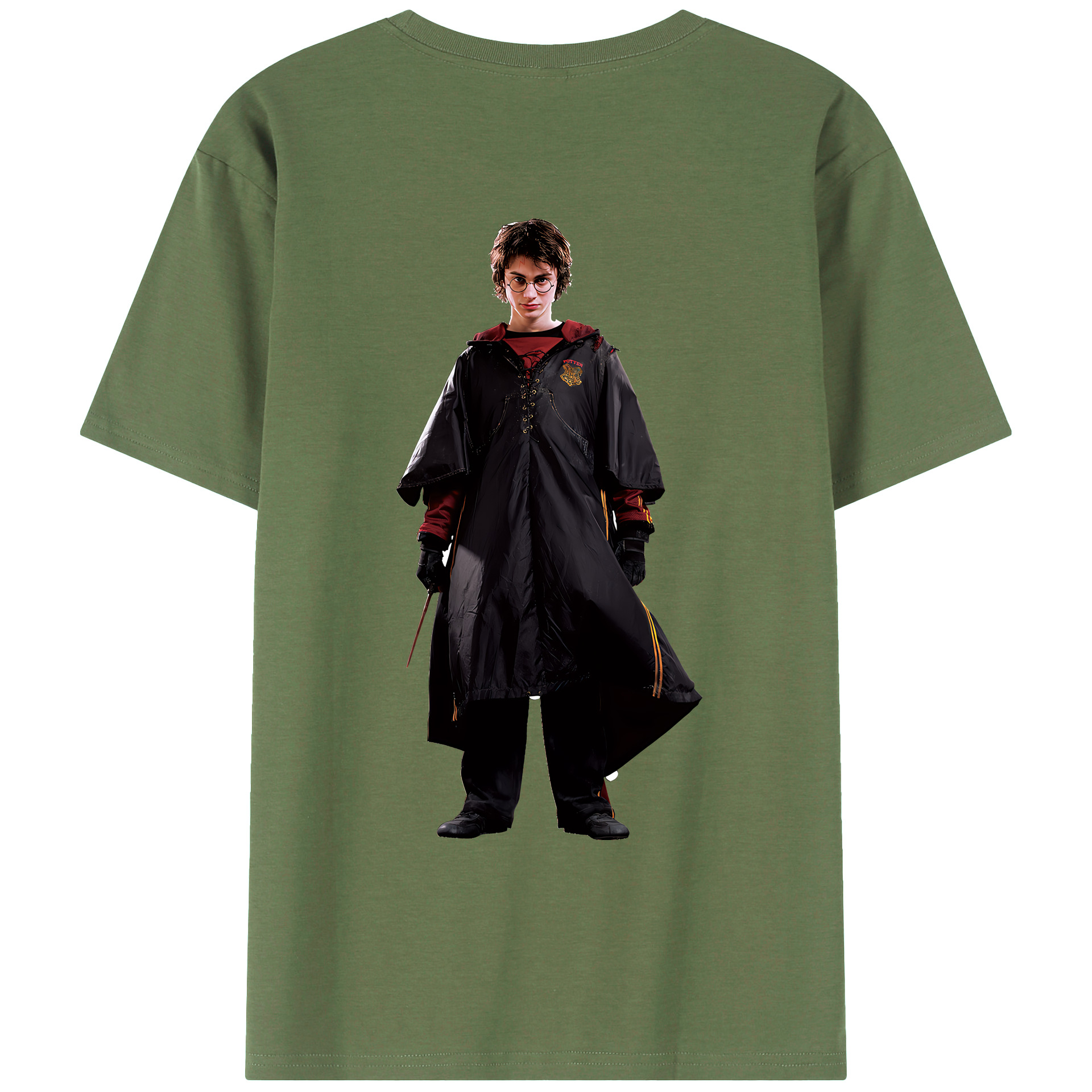 （画像用） Harry Potter ハリー・ポッターシリーズ 綿100％ メンズ半袖Tシャツ（バックプリント） 通気性